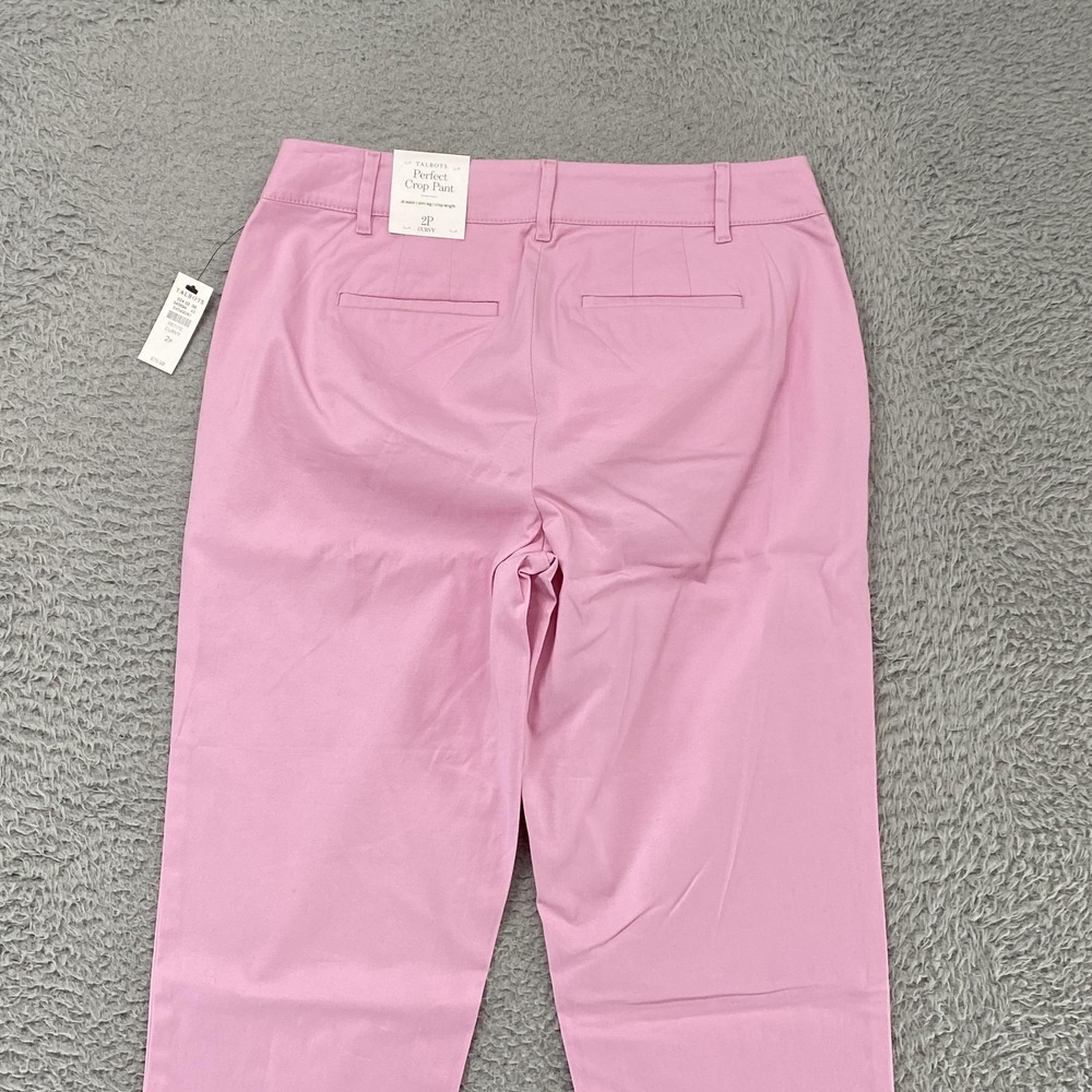 Talbots Perfect Crop Pants Womens 2P Pink Curvy Slim Leg Stretch Twill Ankle‎ - Picture 13 of 16